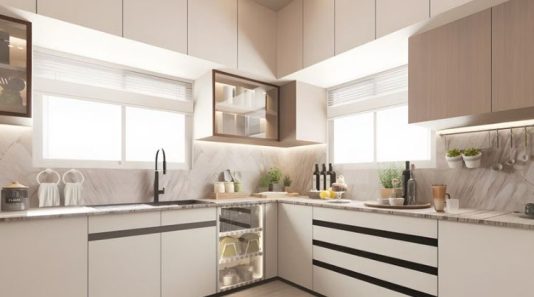 cozinha planejada com iluminação natural